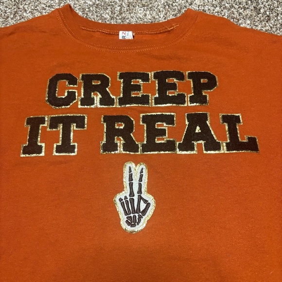 Jerzees Orange Graphic Women's Sweater - Picture 5 of 11